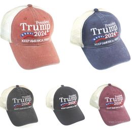 Party Hats Trump 2024 Hats Biden Summer Net Peak Cap USA Presidential Election Baseball caps Washed cotton Sun HatSEA SHIPPING ZC250