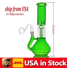 10.5 inch glass beaker bong water pipe with arms tree perc bongs percolator honeycomb recycler hookah bong with 14mm glass oil burner pipe