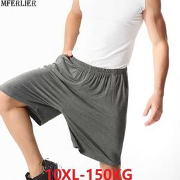 plus size big 8XL 9XL 10XL men Shorts Modal cotton summer soft Comfortable navy blue Elastic waist loose shorts thin Breathable X0628
