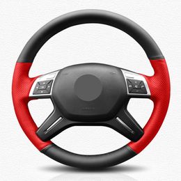 DIY Black Genuine Leather Car Steering Wheel Cover for Mercedes Benz C180 C200 C260 E200 E260 ML320 ML360 ML400