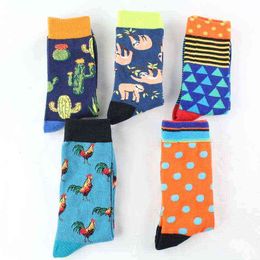 3D Creativity Fashion Hip Hop Cartoon Men Socks animal Fruit Personality Skateboard Breathable Happy Socks Calcetines Hombre G1224