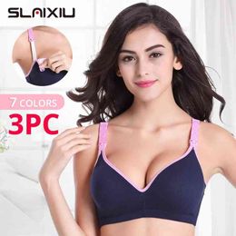 3PC/lot Maternity Nursing Bras Cotton Breastfeeding Pregnant Women Pregnancy Underwear Breast Feeding Bra Clothing 211217