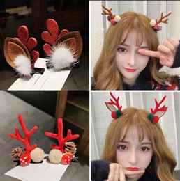 Cute Deer Ear Hairpins Christmas Barrettes Hair Decorationd Beautiful Deer Antlers Hair Clips Hair Accessories Girls Gift