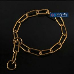 HQ BD01 Classic Show Quality Strong Solid Brass Dog Chain Leash Dog Collar Brass P Chain Special For Middle Giant Dogs 210729