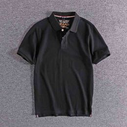new arrival Simple solid cotton Lapel short sleeve shirts European and American men's Polo tops high quality cheap on sale 210401