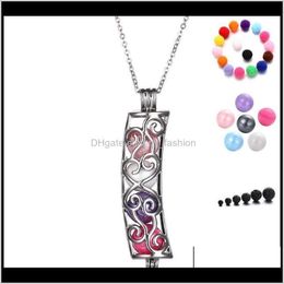 Necklaces & Pendants Jewelrycylindrical Shape Sier Cage Pendant Jewelry Locket Aromatherapy Aroma 1329 Drop Delivery 2021 Mbgmu