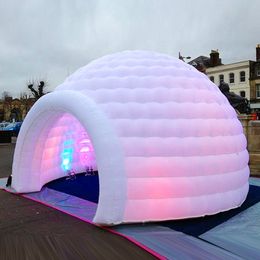 Customised oxford Inflatable igloo dome tent Bar Marquee Rooftop Building Balloon with blower on sale