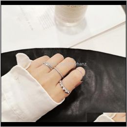 Band Jewellery Drop Delivery 2021 2021 Vintage Sier Gold Colour Mini Knuckle Rings For Women 7Pcs/Set Sets Bohemian Geometric Twisted Ring Ydg4I