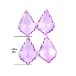 glass garlands Canada - Big Sales 63mm 30units Lilac Shiny Color Glass Chandelier Parts Shape Crystal Lamp Pendants For Garland Strand Chain