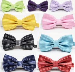 2021 Top Dot Embroidery Baby Children Boys Neck Bow Tie BOW TIE Pre-tied Adjustable Imitation Silk Hot Pink Bow Tie