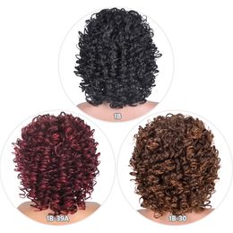 Short Hair Curly Afro Wigs With Bangs For Black Women Synthetic Natural Fluffy Shoulder Length Cosplay Wigs Heat Resistantfactory direct