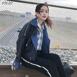 Autumn Women Streetwear Zipper Black Short Pu Faux Soft Leather Jacket Casual Female Motorcycle Biker Punk Coat 210430