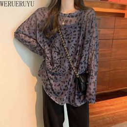 WERUERUYU Women Beach Kimono Leopard Printed Cover Ups Wrap Cardigan Beachwear Ladies Sunscreen Dress Fashion Chiffon Thin 210608