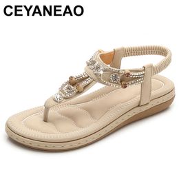 CEYANEAO summer sandals; women's shoes with a flat sole; women's sandals made of artificial leather; Casual Women's Walking Shoe Y0721
