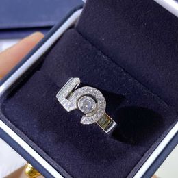 Marca superior pura 925 prata esterlina jóias para mulheres carta 5 design anéis de diamante completo noivado casamento jóias de luxo