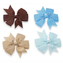 Party Favor Different Colors 3 Inch Cute Ribbed Ribbon Hair Bows with Clip Baby Girl Hairpin Boutique ZZE5655