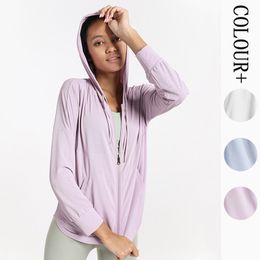 Women abbigliamento con cappuccio con felpa con felpa con cappuccio da yoga abito sottile con fitta sottile con cerniera con cappuccio split secco veloce top comodo comodo comodo