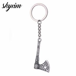 10Pcs/Set Viking Axe Key Chain Trefoil Irish Knot Slavic Wicca Talisman Charm Pendant Keyring Keychain For Men Women Keys Gift