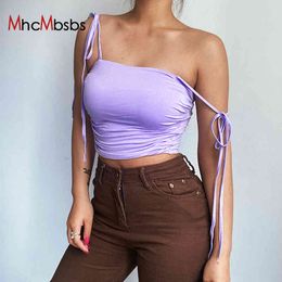 Women Sexy Strap Bandage Tank Top Ruched Sleeveless Bodycon Camis Casual Y2K Clothes Summer Backless Crop Tops Streetwear 210517