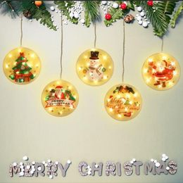 Christmas tree Decorations home Curtain Window Decoration Santa Atmosphere Led Lights string No Battery