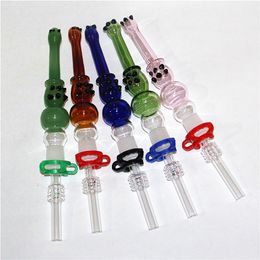 Hookahs Glass Nectar Oil Pipes with 14mm Stainless Steel Nail Quartz Tips Nectar Dab Straw Reclaim Catchers