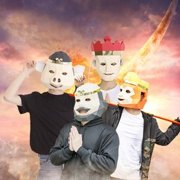 Mascot doll costume 3D Paper Mould Monkey King Head Mask Headgear Animal DIY Paper Card Model Home Room Decor Craft Party Halloween Props