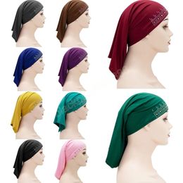 Women Muslim Head Scarf Stretch Hijab Cover Headwrap Elastic Underscarf Cap Arab Scarf Inner Headband Bonnet Tube Caps