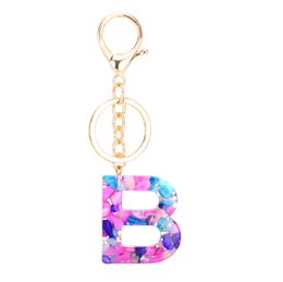 2022 New Fashion Letters Keychain Creative Colorful Stone 26 English Letters Initial Resin Key Chain Keyring Accessories For Wom