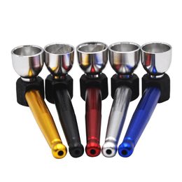 2021 Metal Hand Pipe Mini Pipe Cheap Bongs Water Heady Pyrex Spoon Bowl Portable Small Smoking Oil Rig Dab Burner Tobacco