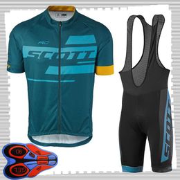 SCOTT team Cycling Short Sleeves jersey (bib) shorts sets Mens Summer Breathable Road bicycle clothing MTB bike Outfits Sports Uniform Y210414155