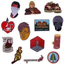 Pins, Brooches Twin Peaks Characters Badge Agent Cooper Log Lady David Lynch Pin Diane Fire Walk With Me Brooch