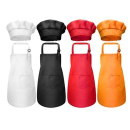 Unisex Chirdren Aprons Adjustable for Kitchen Cooking Baking Painting Training Wear Boys Girls Logo can be customized
