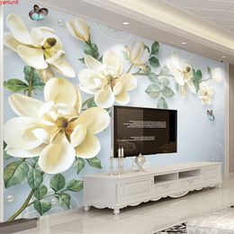 Custom Photo Mural 3D Modern Hand Painted Butterfly Flower Oil Painting Wallpaper Living Room Sofa TV Background Wall Paintinggood quatity