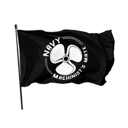 Navy Machinist'S Mate 3x5ft Flags 100D Polyester Outdoor Banners Vivid Colour High Quality With Two Brass Grommets