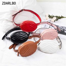 Women's Waist Bag Designer Oval Belt Bags PU Leather Fanny Pack Female Banana Shoulder Crossbody Chest Bag Hip Purse Small Pouch 211028