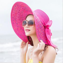 Sombrero para El Sol Gorra De Visera De Primavera Y Verano Sombrero De Sol De ala Ancha Grande Y Plegable Sombreros De Playa para Mujer Sombrero De Paja Chapeau 