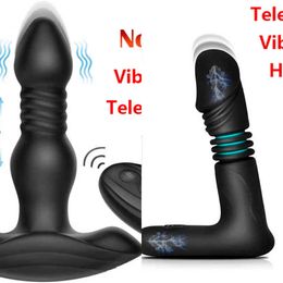 Nxy Vibrators Sex Thrusting Vibrating Anus Massager Heating Telescopic Butt Dildo Vagina Prostate g Spot Stimulate Toy Anal Plug for Women Men 1221