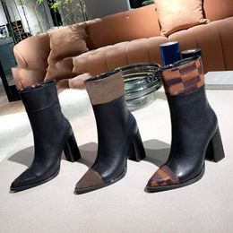 Модные женские ботинки на лодыжке искренние кожаные каблуки обувь 2021Autumn Зимняя боковая молча