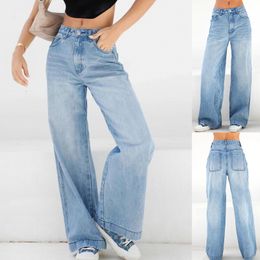 High Waist Irregular Denim Female Wide Leg Jeans For Women Straight Pants Mom Jeans Loose Streetwear Jeans Feamle Spring Clothes