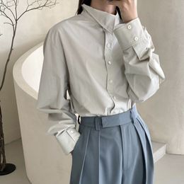 Spring Autumn OL Elegant Minimalist Basic Shirt Women Blouses Work Wear Lapel Solid Loose Long Sleeve Femme Tops 210421