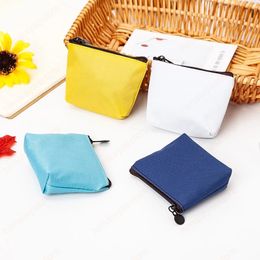 Canvas Coin Purse Bag Simple Solid Colour Zipper Handmade Small Women Girl Coin Purse Small Wallet Kid Earphone Key Bag