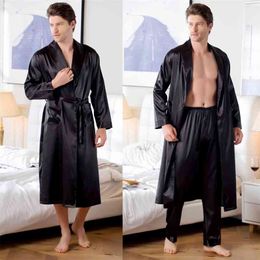 Long Sleeve Robe Sets for Men Multi Colours M-3xl Sizes Kimono Men Home Clothes Cardigan Bath Robe Mens Robes Long Bathrobe 210901