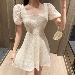 Chiffon Embroidery Dress Women Mini Summer a Line Vestido Ropa Mujer Corto Party Robe Boho Beach Beading Ladies Dresses 901F 210420