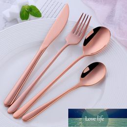 Flatware Sets 4 Pcs/Set Cutlery Set Korean Dinnerware Gold Fork Knife Stainless Steel Home Party Tableware