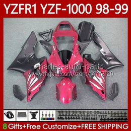 Bodywork Kit For YAMAHA YZF-1000 YZF-R1 YZF1000 YZFR1 98 99 00 01 Body 82No.144 YZF R1 1000CC 1998-2001 YZF 1000 CC R 1 1998 1999 2000 2001 Motorcycle Fairing Black Red