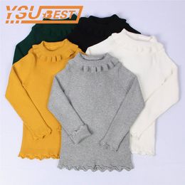 Baby Girls Sweaters Solid Candy Colour Autumn Knitted Clothes Fashion Brand 210429