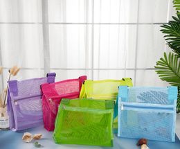 DHL100pcs Stuff Sacks Kids Polyester Shell Toys Net Organiser Tote Bag sand away Portable adjustable Cross Shoulder Bags