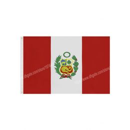 Peru Flags National Polyester Banner Flying 90 x 150cm 3 * 5ft Flag All Over The World Worldwide Outdoor can be Customised