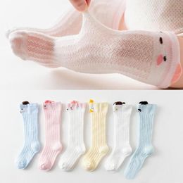Socks Children Anti-skid Breathable Cotton Socktings Baby Thin Mesh Long