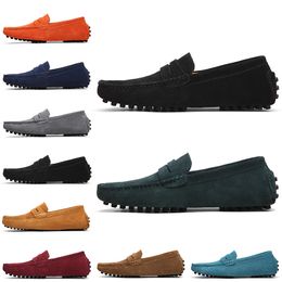 Good quality Non-Brand men dress suede shoes black dark blue red Grey orange green brown mens slip on lazy Leather shoe